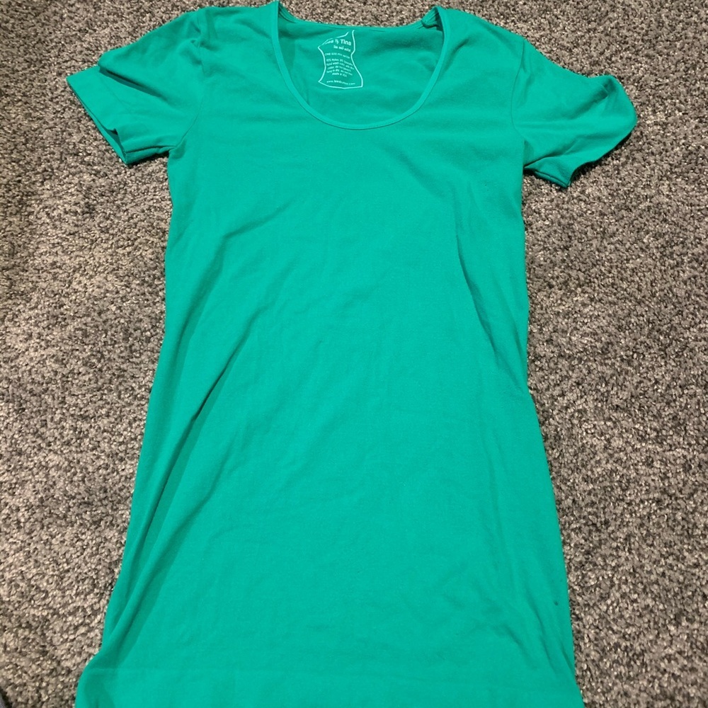 Tees by Tina green shirt one size fits most